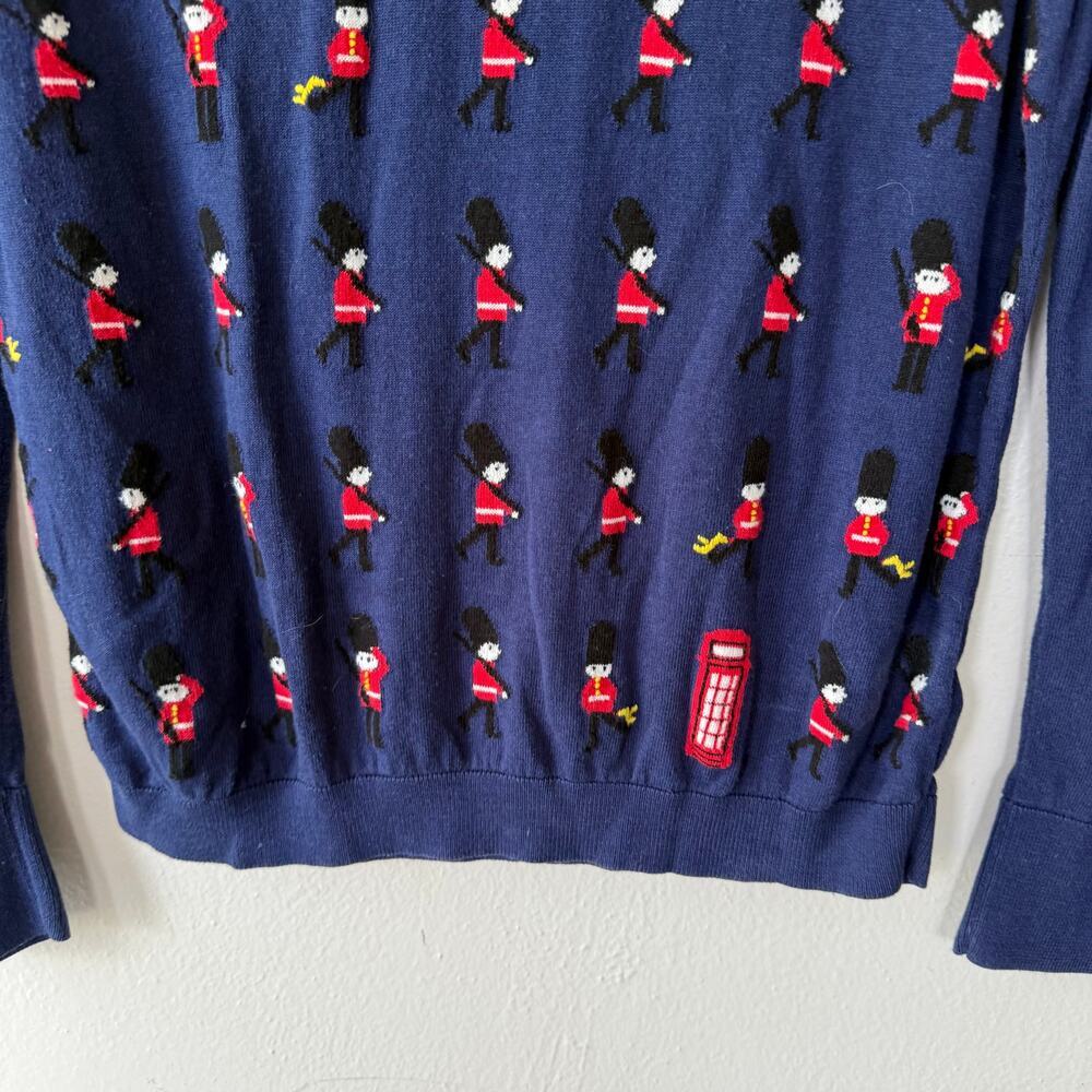 Talbots Navy Blue English Guards Crewneck navy blue lite sweater size S - Picture 4 of 10